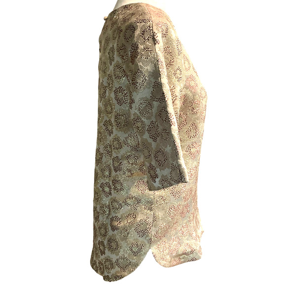 J. Crew Silk Blend Gold Metallic Shimmering Top NWT Size 4 - Picture 4 of 11